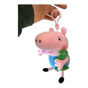 Peppa Pig George Pig Plush with Dinosaur Bag Clip Keychain for Backpack  8"